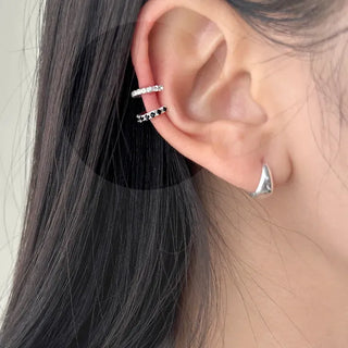Silver 925 Ear Cuff Cubic Simple Silver Earrings Clip-on
