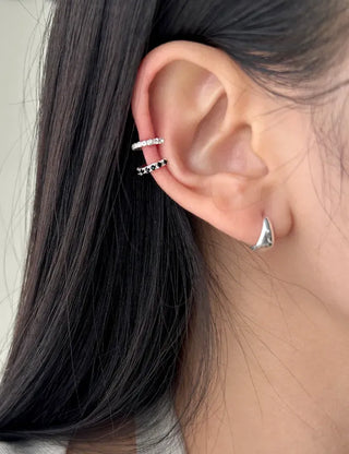 Silver 925 Ear Cuff Cubic Simple Silver Earrings Clip-on