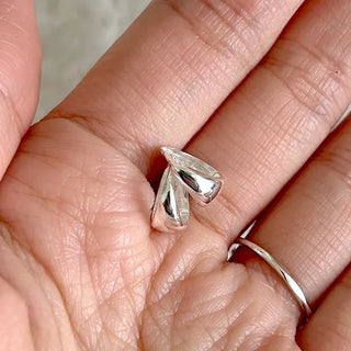 Silver 925 One-Touch Hoop Earrings Mini Silver Simple Daily