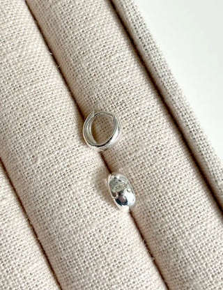 Silver 925 One-Touch Hoop Earrings Mini Silver Simple Daily