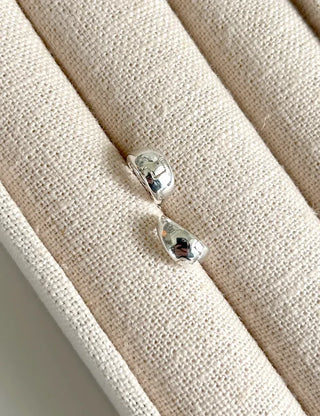 Silver 925 One-Touch Hoop Earrings Mini Silver Simple Daily