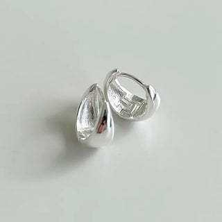 Silver 925 One-Touch Hoop Earrings Mini Silver Simple Daily