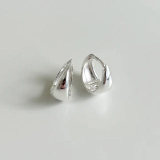 Silver 925 One-Touch Hoop Earrings Mini Silver Simple Daily