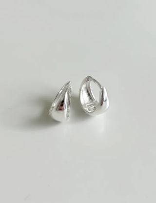 Silver 925 One-Touch Hoop Earrings Mini Silver Simple Daily