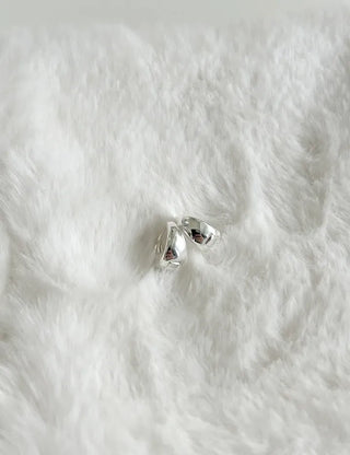 Silver 925 One-Touch Hoop Earrings Mini Silver Simple Daily