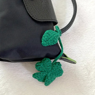 Handmade four-leaf clover bag charm bag keyring bookmark strap decoration