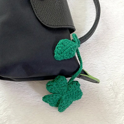 Handmade four-leaf clover bag charm bag keyring bookmark strap decoration