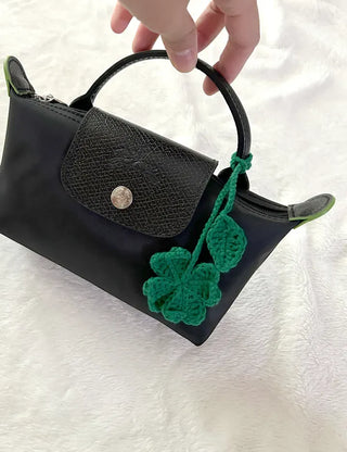 Handmade four-leaf clover bag charm bag keyring bookmark strap decoration