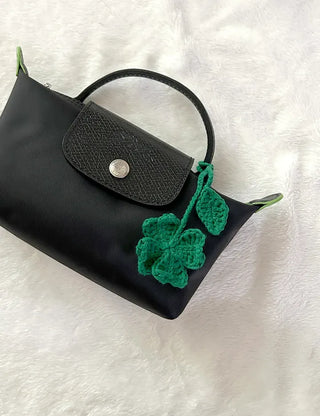 Handmade four-leaf clover bag charm bag keyring bookmark strap decoration