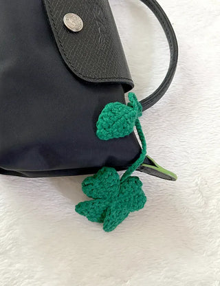 Handmade four-leaf clover bag charm bag keyring bookmark strap decoration