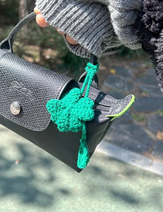 Handmade four-leaf clover bag charm bag keyring bookmark strap decoration
