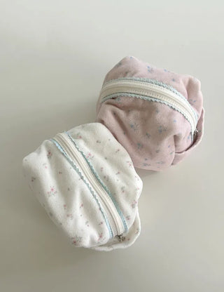 Mini Flower Microfiber Pouch Coin Purse Keyring Cosmetics