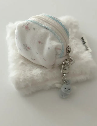 Mini Flower Microfiber Pouch Coin Purse Keyring Cosmetics