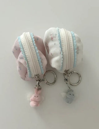 Mini Flower Microfiber Pouch Coin Purse Keyring Cosmetics