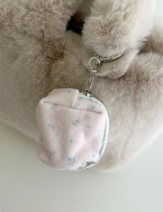Mini Flower Microfiber Pouch Coin Purse Keyring Cosmetics