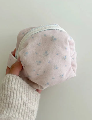 Mini Flower Microfiber Pouch Coin Purse Keyring Cosmetics