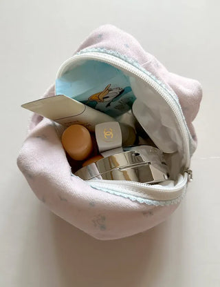 Mini Flower Microfiber Pouch Coin Purse Keyring Cosmetics