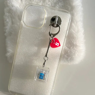 Initial Keycap Keyring Heart Keyholder LED Single-Port Keyboard