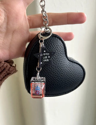 Retro Message Keycap Keyring Couple Keyholder LED Acrylic Keyboard