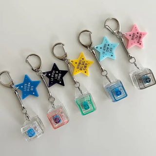 Retro Message Keycap Keyring Couple Keyholder LED Acrylic Keyboard