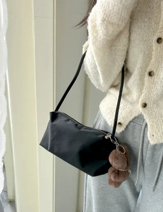 Cowhide Nylon Mini Bag Shoulder Bag Hobo Bag