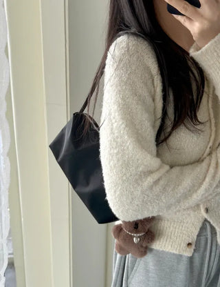 Cowhide Nylon Mini Bag Shoulder Bag Hobo Bag