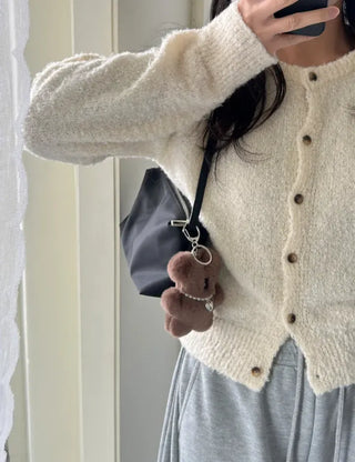 Cowhide Nylon Mini Bag Shoulder Bag Hobo Bag