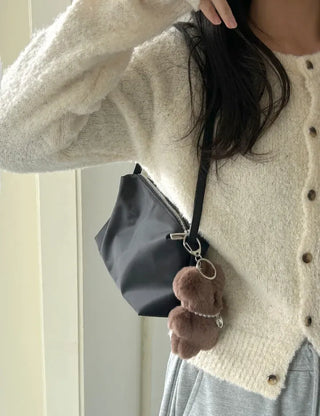 Cowhide Nylon Mini Bag Shoulder Bag Hobo Bag