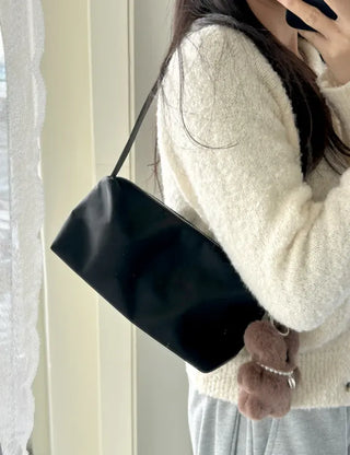 Cowhide Nylon Mini Bag Shoulder Bag Hobo Bag