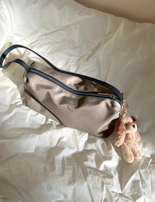 Cowhide Nylon Mini Bag Shoulder Bag Hobo Bag