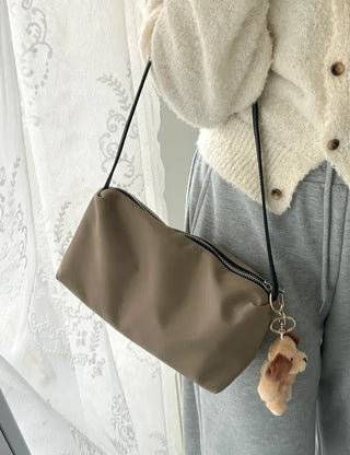 Cowhide Nylon Mini Bag Shoulder Bag Hobo Bag