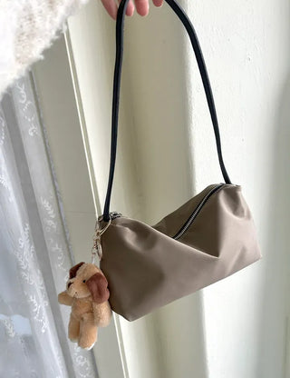 Cowhide Nylon Mini Bag Shoulder Bag Hobo Bag