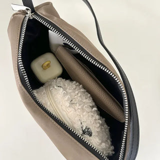 Cowhide Nylon Mini Bag Shoulder Bag Hobo Bag