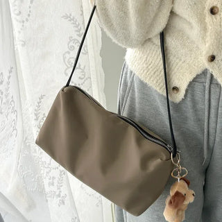 Cowhide Nylon Mini Bag Shoulder Bag Hobo Bag