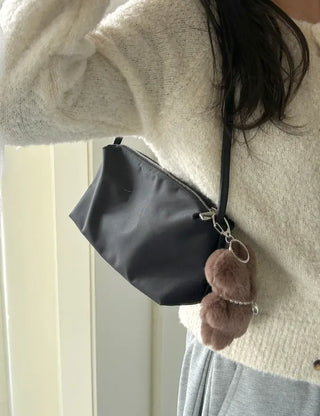 Cowhide Nylon Mini Bag Shoulder Bag Hobo Bag