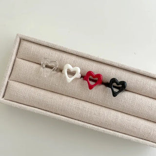 Rough Heart Fashion Ring Acrylic Vintage Friendship Transparent