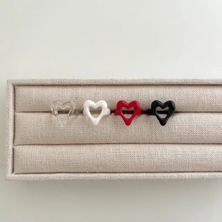 Rough Heart Fashion Ring Acrylic Vintage Friendship Transparent