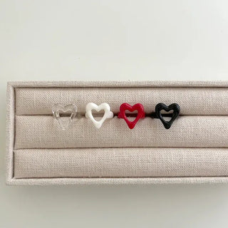 Rough Heart Fashion Ring Acrylic Vintage Friendship Transparent