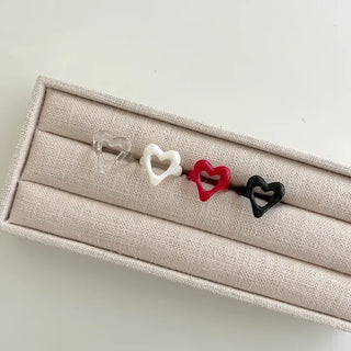 Rough Heart Fashion Ring Acrylic Vintage Friendship Transparent