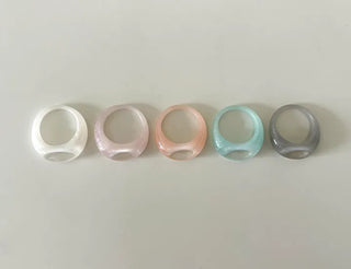 Radiant Glossy Acrylic Ring Formica Bold Fashion Spring Woman
