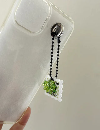 Stamp Keyring Four-Leaf Clover Keyholder Lucky Phone Strap Couple