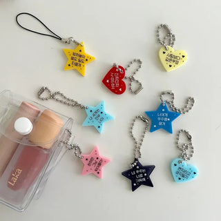 Acrylic Keyring Message Star Heart Keyholder Phone Strap