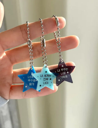 Acrylic Keyring Message Star Heart Keyholder Phone Strap