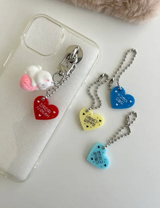 Acrylic Keyring Message Star Heart Keyholder Phone Strap