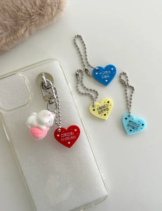 Acrylic Keyring Message Star Heart Keyholder Phone Strap