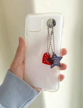 Acrylic Keyring Message Star Heart Keyholder Phone Strap