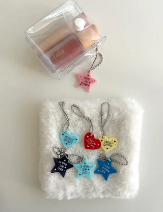 Acrylic Keyring Message Star Heart Keyholder Phone Strap
