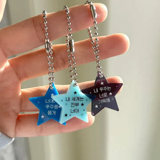 Acrylic Keyring Message Star Heart Keyholder Phone Strap