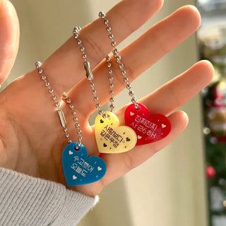 Acrylic Keyring Message Star Heart Keyholder Phone Strap