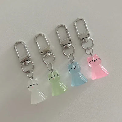Neon Cat Acrylic Mini Doll Keyring